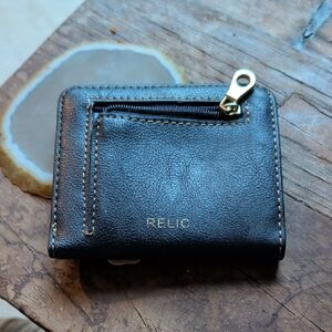 Relic Dark Brown Leather Wallet with Gold Accents